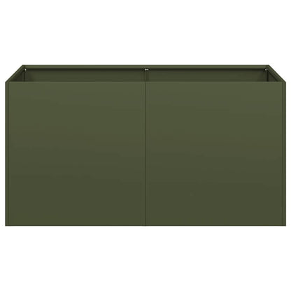 Fioriera Verde Oliva 80x40x40 cm in Acciaio Laminato a Freddo - homemem39