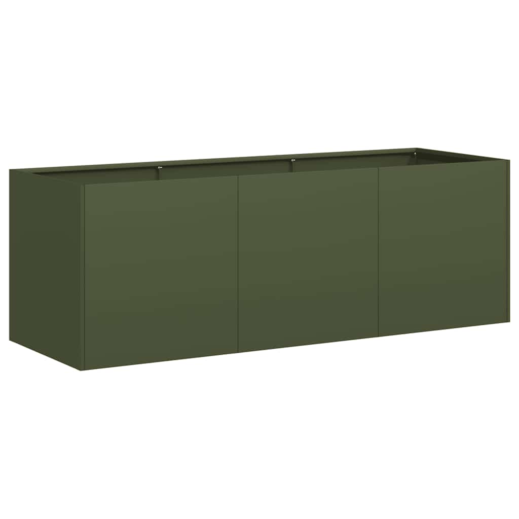 Fioriera Verde Oliva 120x40x40 cm in Acciaio Laminato a Freddo - homemem39