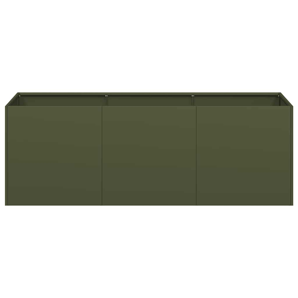 Fioriera Verde Oliva 120x40x40 cm in Acciaio Laminato a Freddo - homemem39