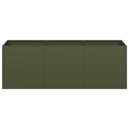 Fioriera Verde Oliva 120x40x40 cm in Acciaio Laminato a Freddo - homemem39