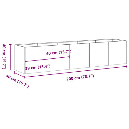 Fioriera Bianca 200x40x40 cm in Acciaio Laminato a Freddo