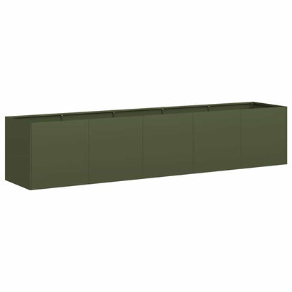 Fioriera Verde Oliva 200x40x40 cm in Acciaio Laminato a Freddo - homemem39