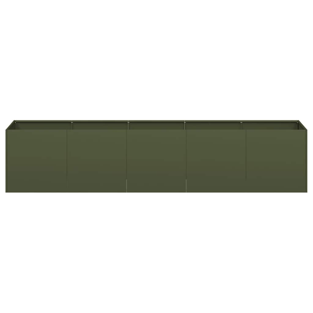 Fioriera Verde Oliva 200x40x40 cm in Acciaio Laminato a Freddo - homemem39