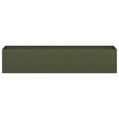 Fioriera Verde Oliva 200x40x40 cm in Acciaio Laminato a Freddo - homemem39