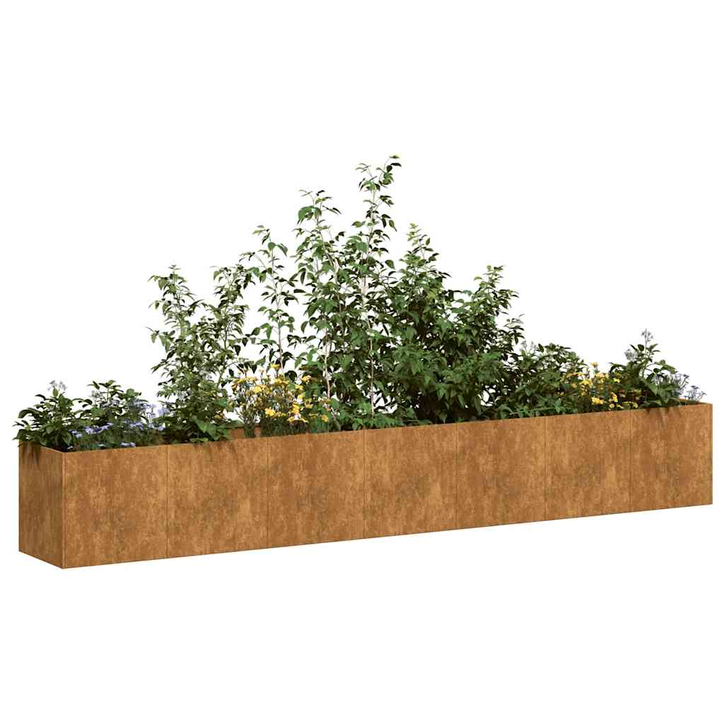 Fioriera Arrugginita 280x40x40 cm in Acciaio Corten - homemem39