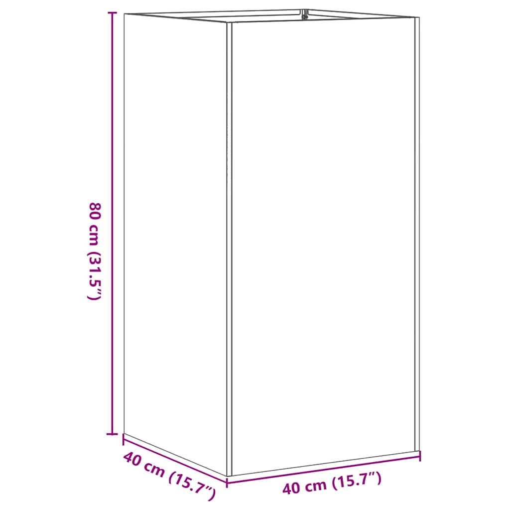 Fioriera Bianca 40x40x80 cm in Acciaio Laminato a Freddo - homemem39