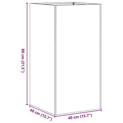 Fioriera Bianca 40x40x80 cm in Acciaio Laminato a Freddo - homemem39