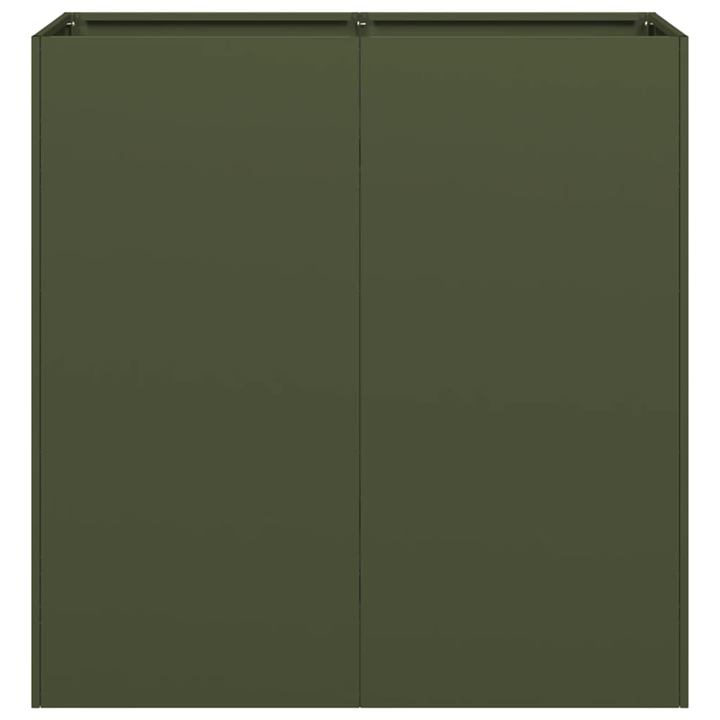 Fioriera Verde Oliva 80x40x80 cm in Acciaio Laminato a Freddo - homemem39