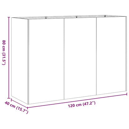 Fioriera Bianca 120x40x80 cm in Acciaio Laminato a Freddo - homemem39