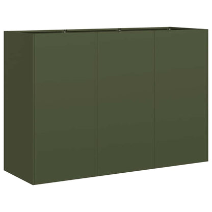 Fioriera Verde Oliva 120x40x80 cm in Acciaio Laminato a Freddo - homemem39