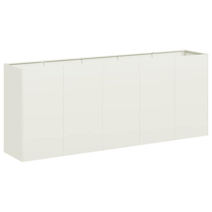 Fioriera Bianca 200x40x80 cm in Acciaio Laminato a Freddo - homemem39