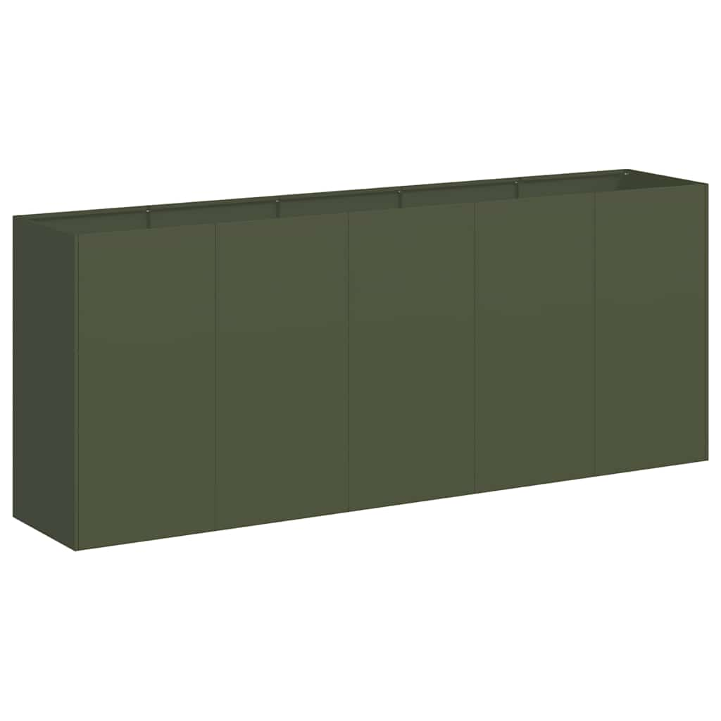 Fioriera Verde Oliva 200x40x80 cm in Acciaio Laminato a Freddo - homemem39