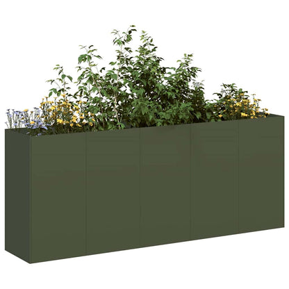 Fioriera Verde Oliva 200x40x80 cm in Acciaio Laminato a Freddo - homemem39