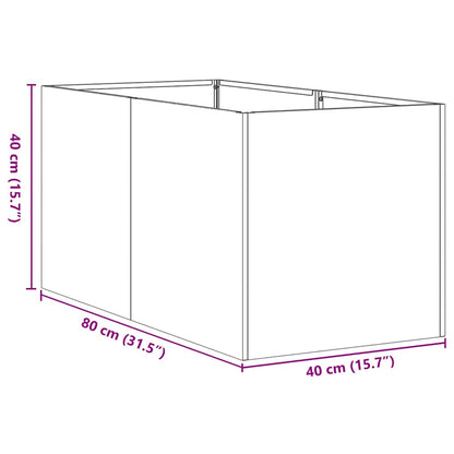 Fioriera Nera 40x80x40 cm in Acciaio Laminato a Freddo - homemem39