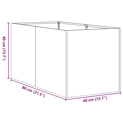 Fioriera Bianca 40x80x40 cm in Acciaio Laminato a Freddo - homemem39