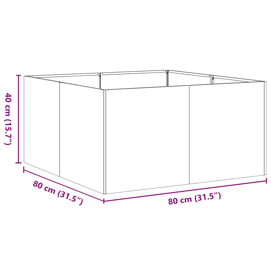 Fioriera Bianca 80x80x40 cm in Acciaio Laminato a Freddo - homemem39