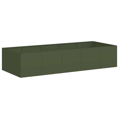 Fioriera Verde Oliva 200x80x40 cm in Acciaio - homemem39