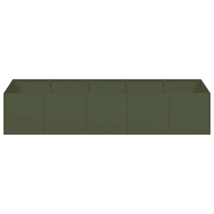 Fioriera Verde Oliva 200x80x40 cm in Acciaio - homemem39