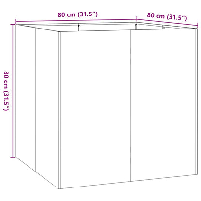 Fioriera Nera 80x80x80 cm in Acciaio - homemem39