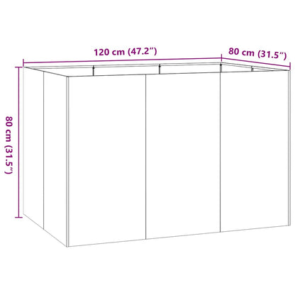 Fioriera Nera 120x80x80 cm in Acciaio - homemem39