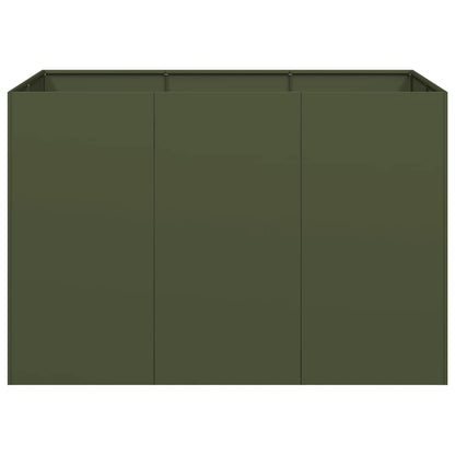 Fioriera Verde Oliva 120x80x80 cm in Acciaio - homemem39