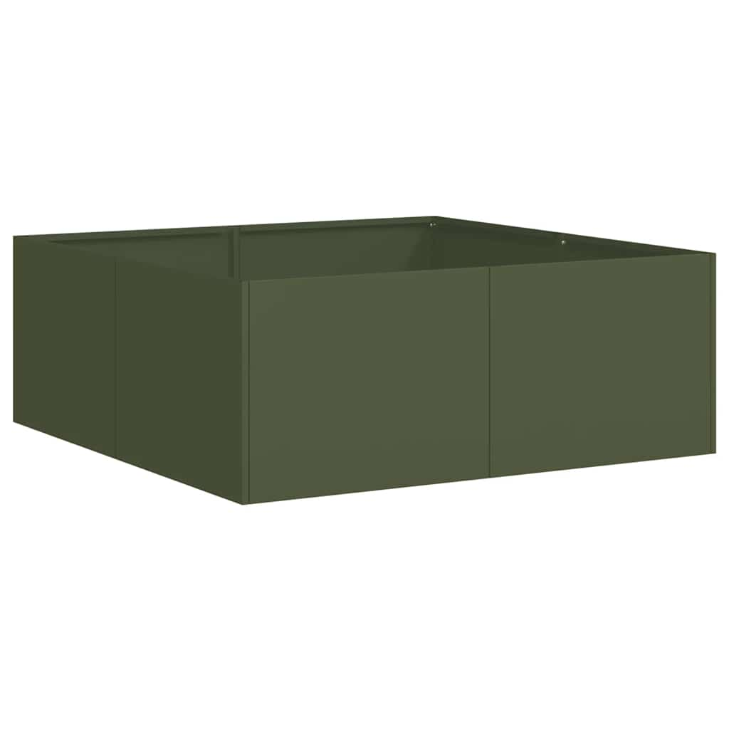 Fioriera Verde Oliva 80x80x30 cm in Acciaio - homemem39