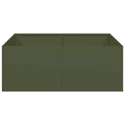 Fioriera Verde Oliva 80x80x30 cm in Acciaio - homemem39