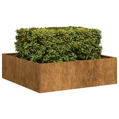 Fioriera Arrugginita 100x100x30 cm in Acciaio Corten