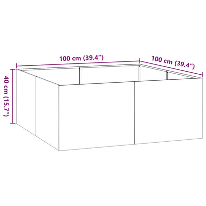 Fioriera Nera 100x100x40 cm in Acciaio - homemem39