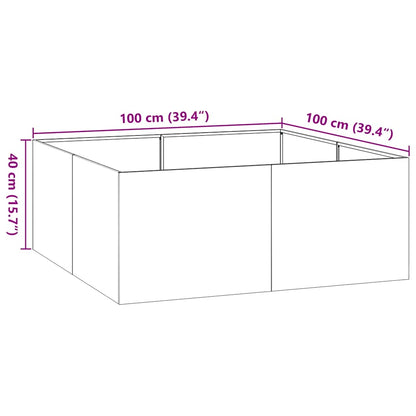 Fioriera 100x100x40 cm in Acciaio Zincato - homemem39