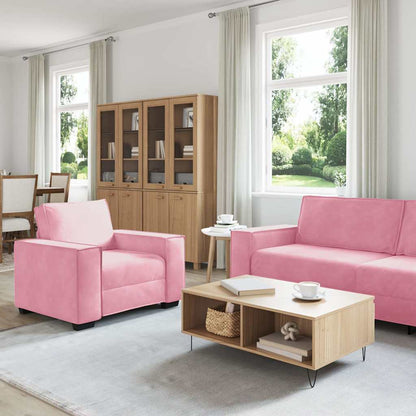 Set di Divani 3 pz con Cuscini rosa in Velluto - homemem39