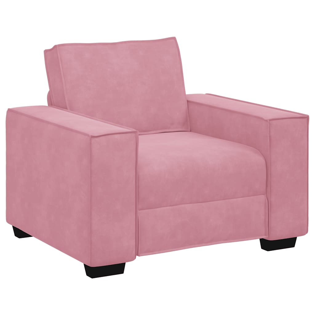 Set di Divani 3 pz con Cuscini rosa in Velluto - homemem39