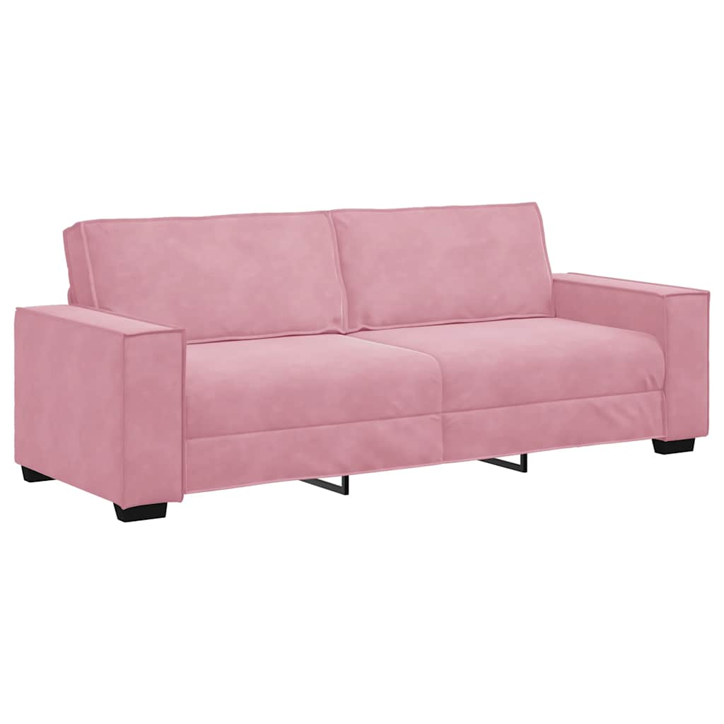 Set di Divani 3 pz con Cuscini rosa in Velluto - homemem39