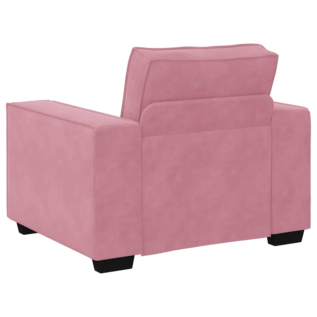 Set di Divani 3 pz con Cuscini rosa in Velluto - homemem39