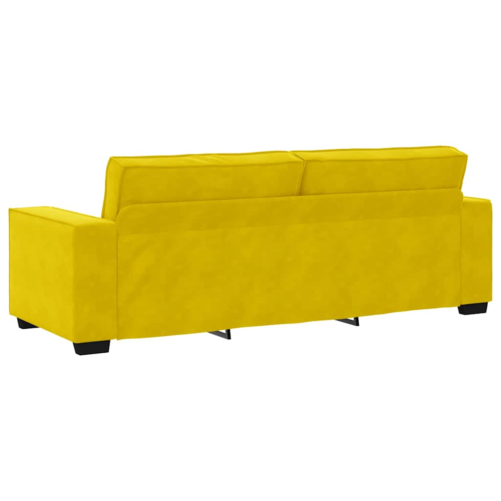 Set di Divani 3 pz con Cuscini giallo in Velluto