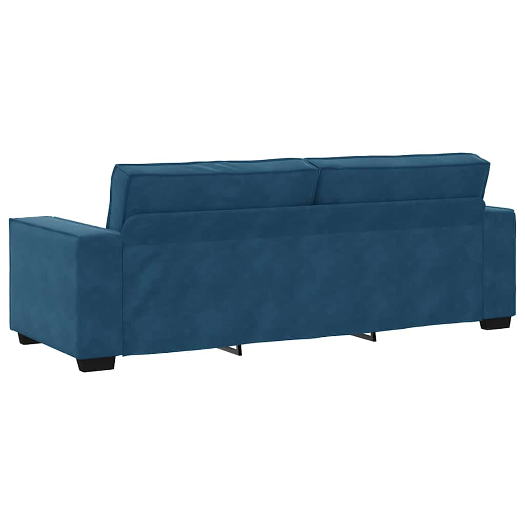 Set di Divani 3 pz con Cuscini Blu in Velluto - homemem39