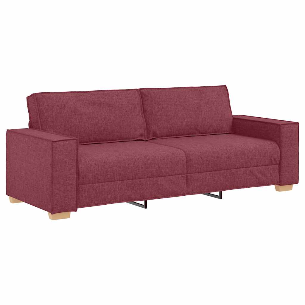 Set di Divani 2 pz con Cuscini Rosso Vino in Tessuto - homemem39