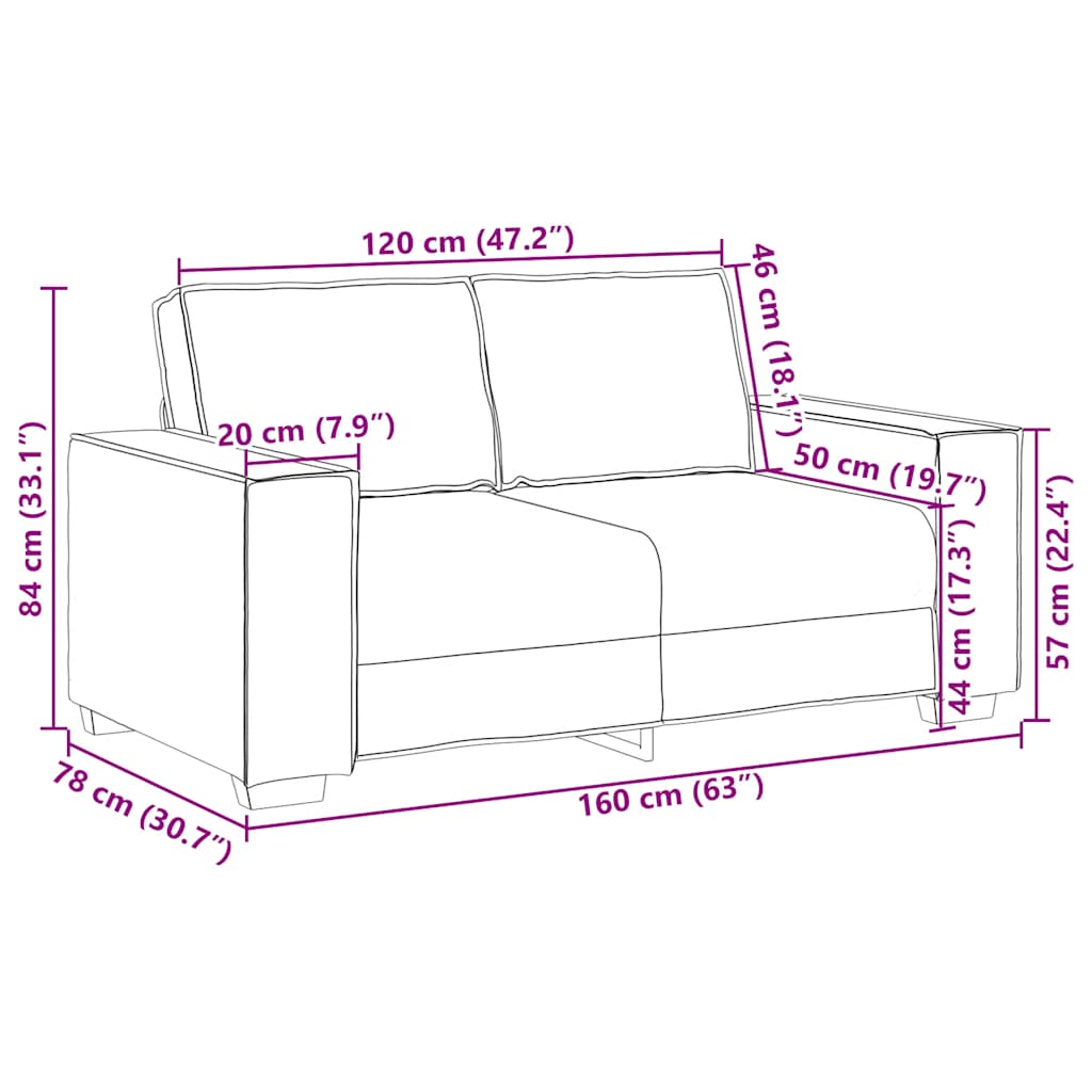 Set di Divani 2 pz con Cuscini Rosso Vino in Tessuto - homemem39