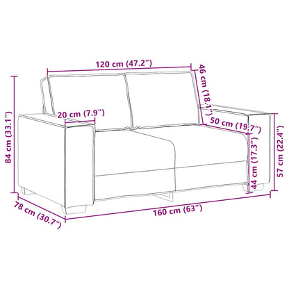 Set di Divani 2 pz con Cuscini Rosso Vino in Tessuto - homemem39