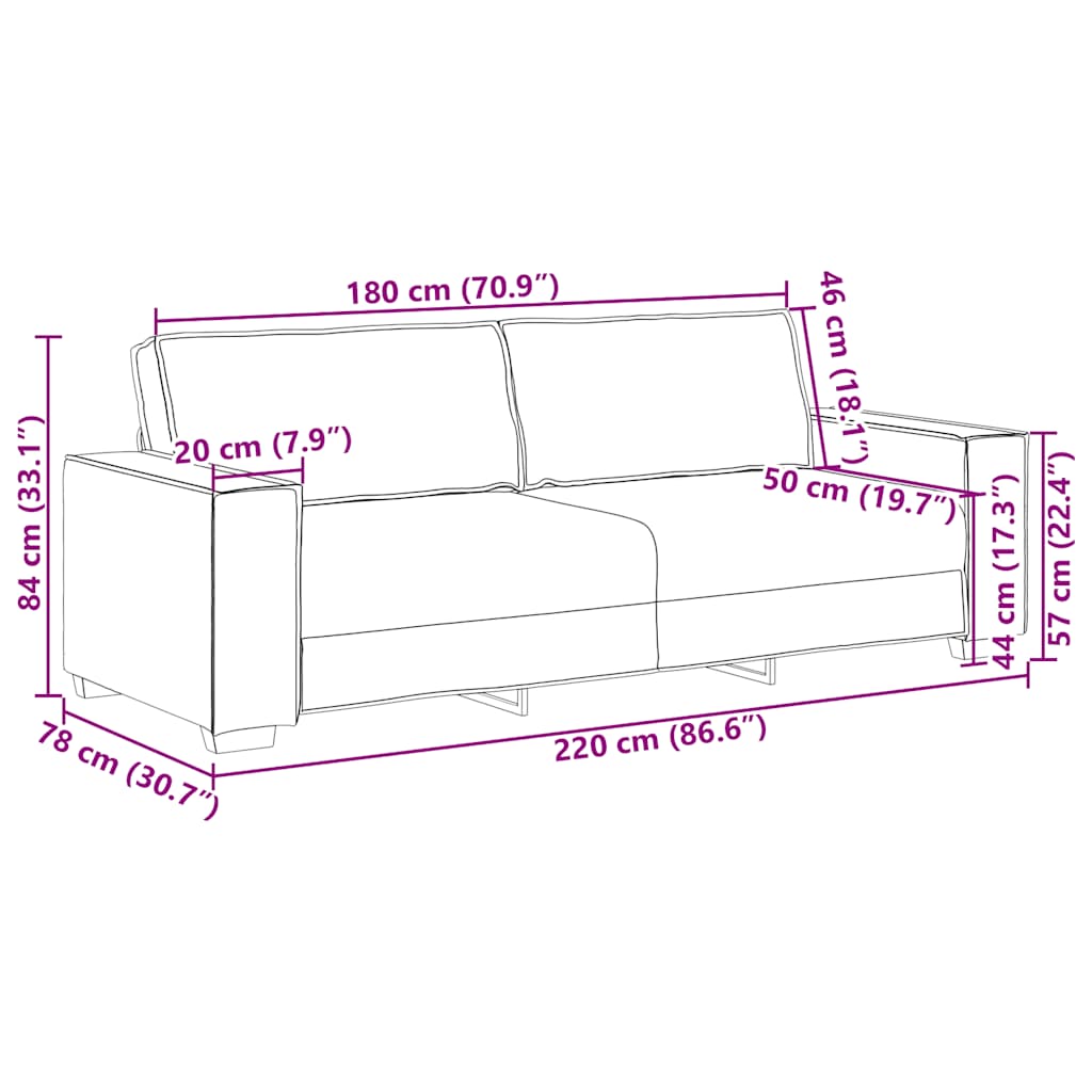 Set di Divani 2 pz con Cuscini Rosso Vino in Tessuto - homemem39