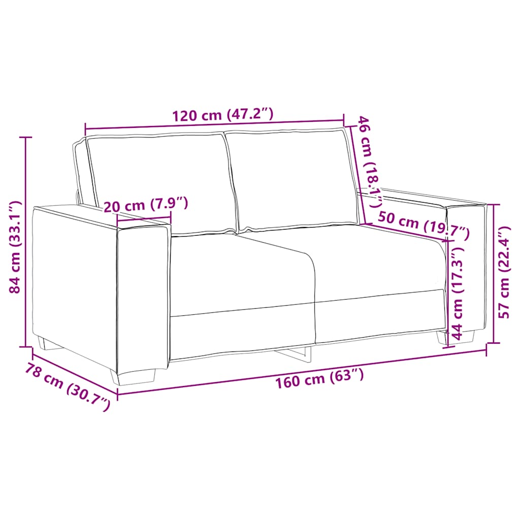 Set di Divani 2 pz con Cuscini Crema in Tessuto