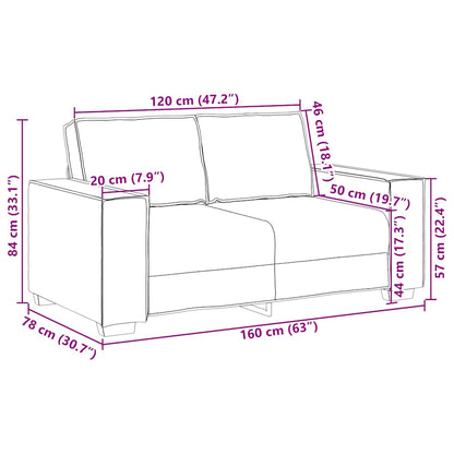 Set di Divani 2 pz con Cuscini Crema in Tessuto