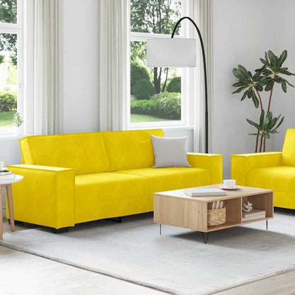 Set di Divani 2 pz con Cuscini giallo in Velluto