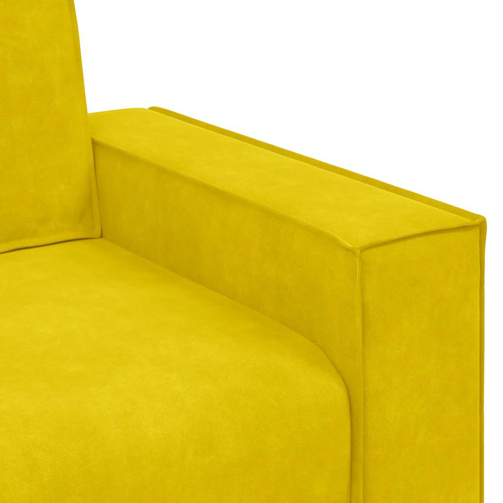 Set di Divani 2 pz con Cuscini giallo in Velluto - homemem39