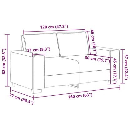 Set di Divani 2 pz con Cuscini Grigio Chiaro in Tessuto