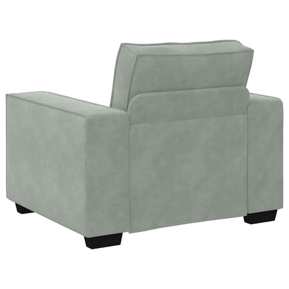 Divano Sedia Grigio Chiaro 59 cm Velluto - homemem39