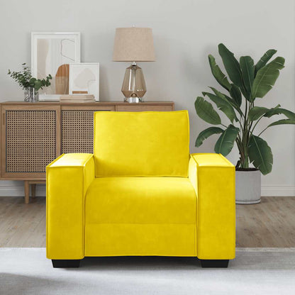 Divano Sedia Giallo 59 cm Velluto