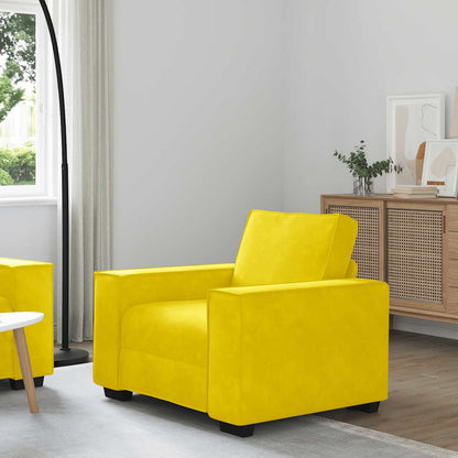 Divano Sedia Giallo 59 cm Velluto