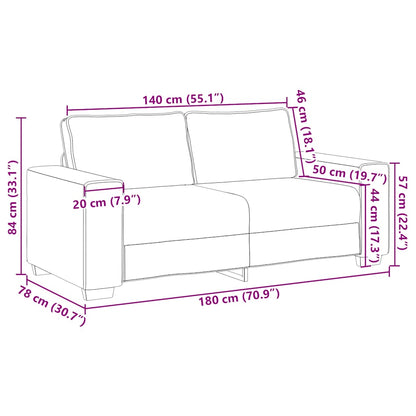 Divano a 2 Posti grigio scuro140 cm in Velluto