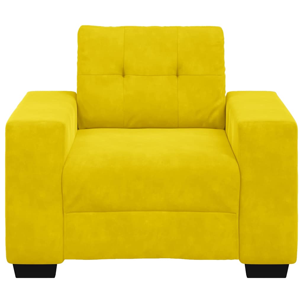 Divano Sedia Giallo 59 cm Velluto